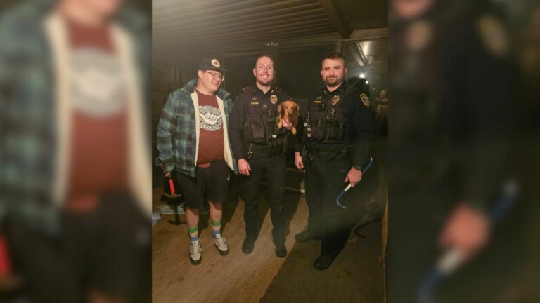 police officers and dog