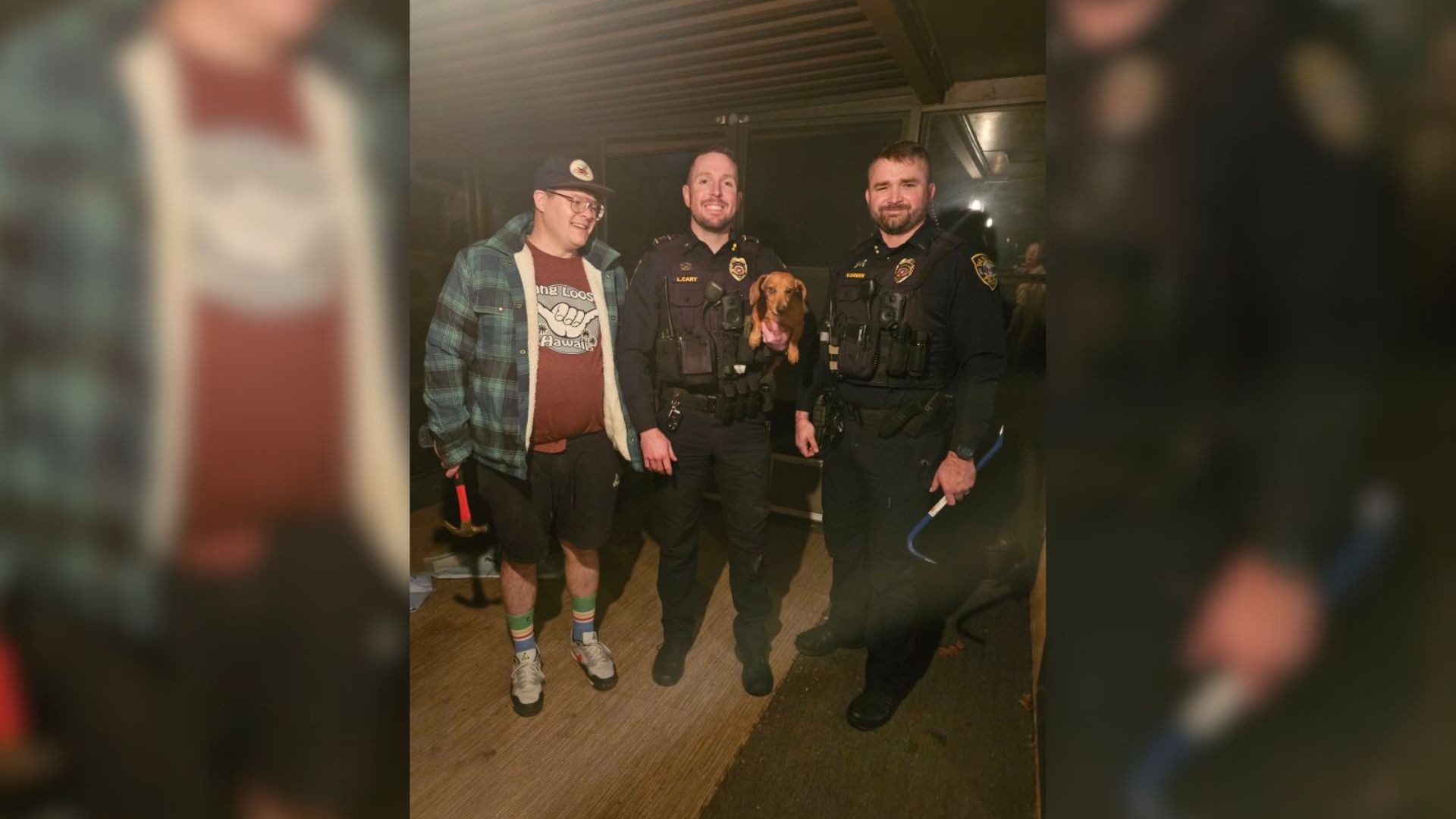 police officers and dog