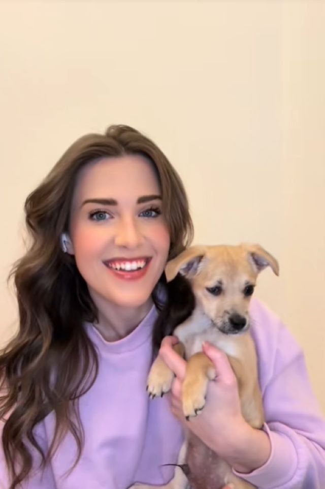 woman and injured dog