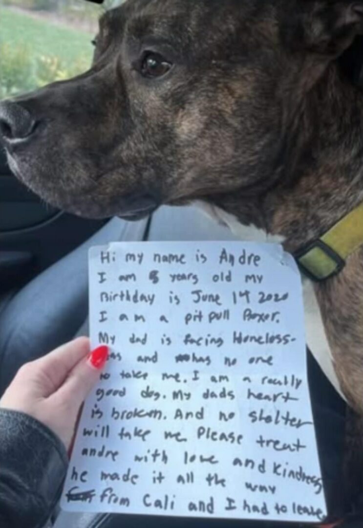 Woman holding a note