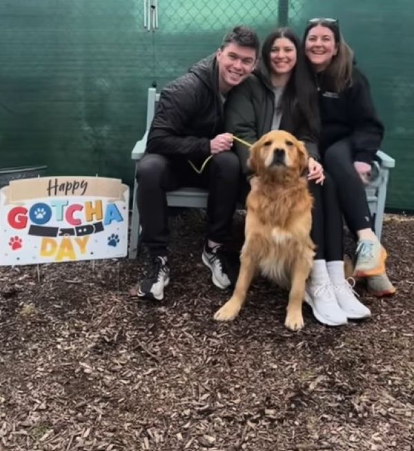adopted dog and people