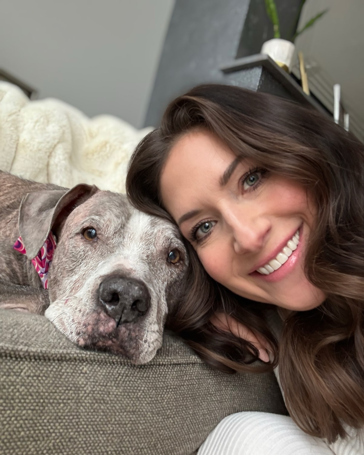 beautiful woman and dog