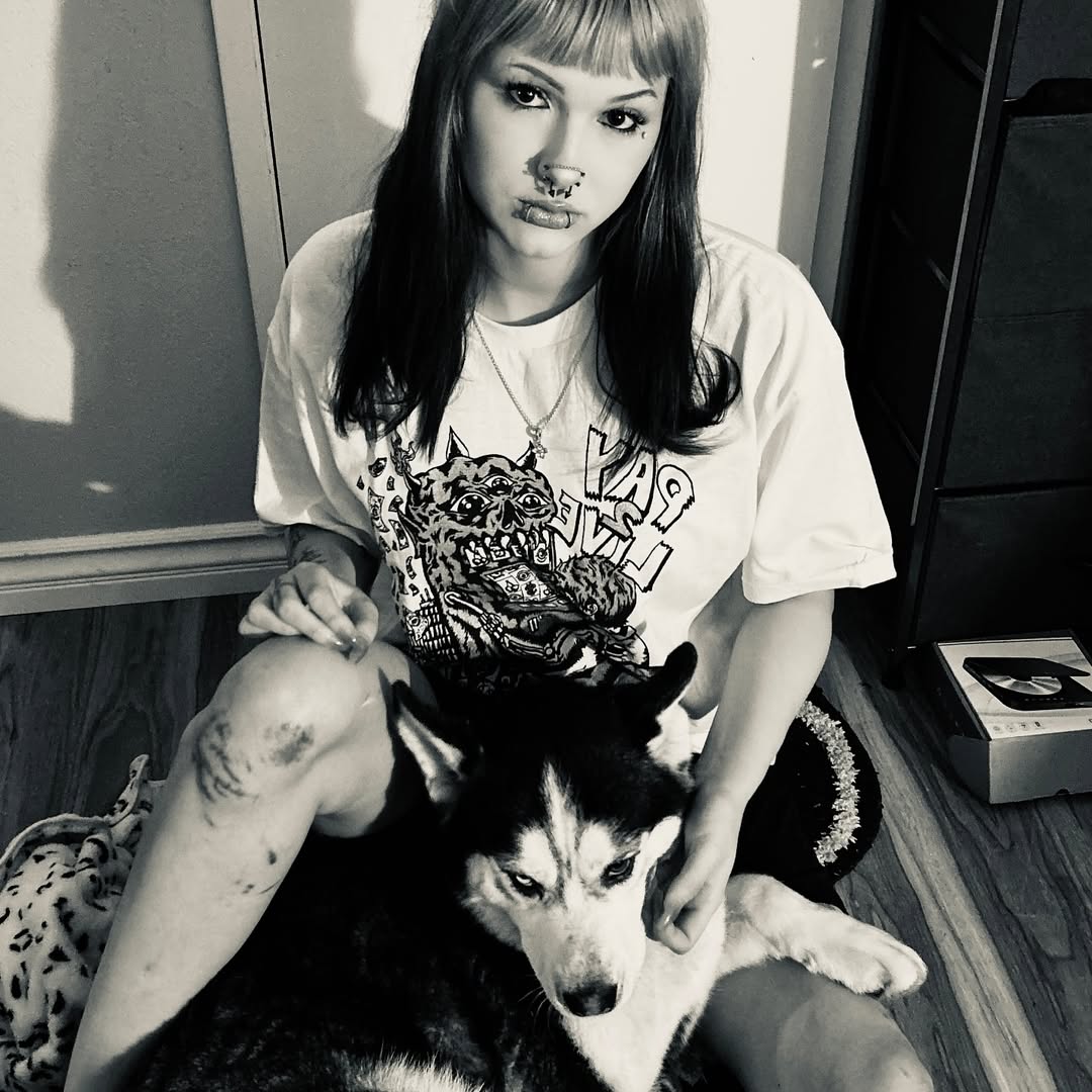 woman and beautiful dog