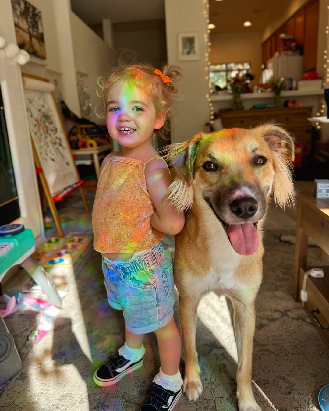 kid and dog