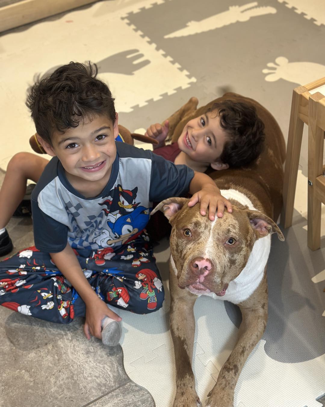 kids and dog