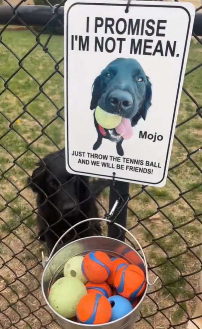 sign on fence