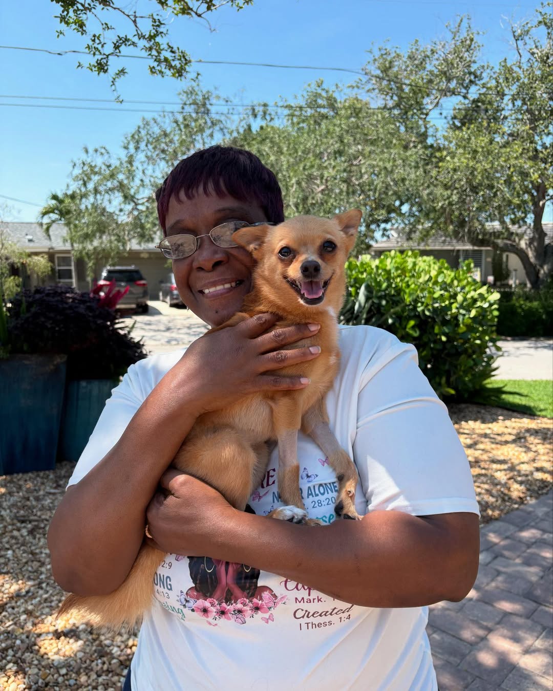 woman holding a chihuahua