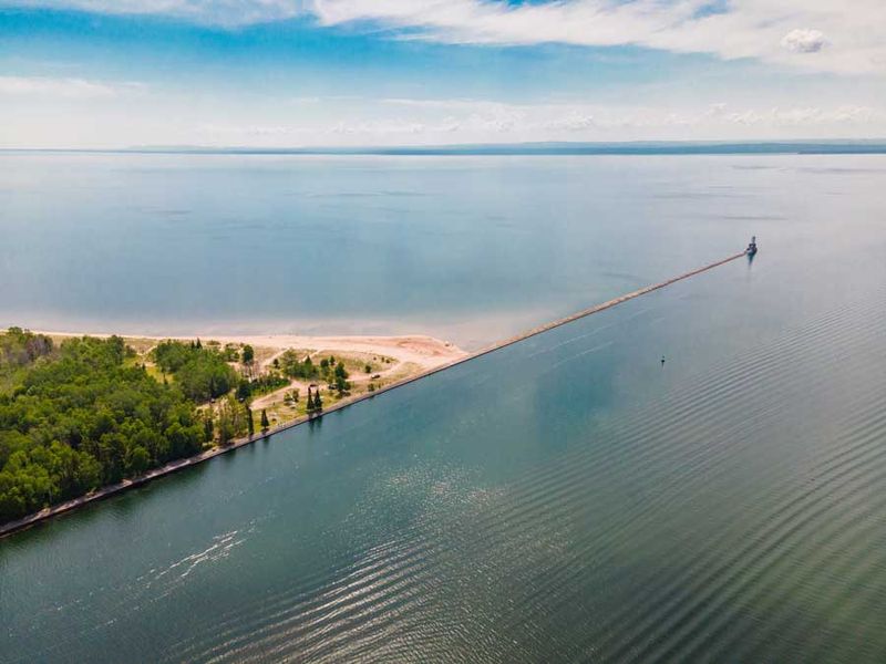 Portage Lake's Island-Dotted Waters