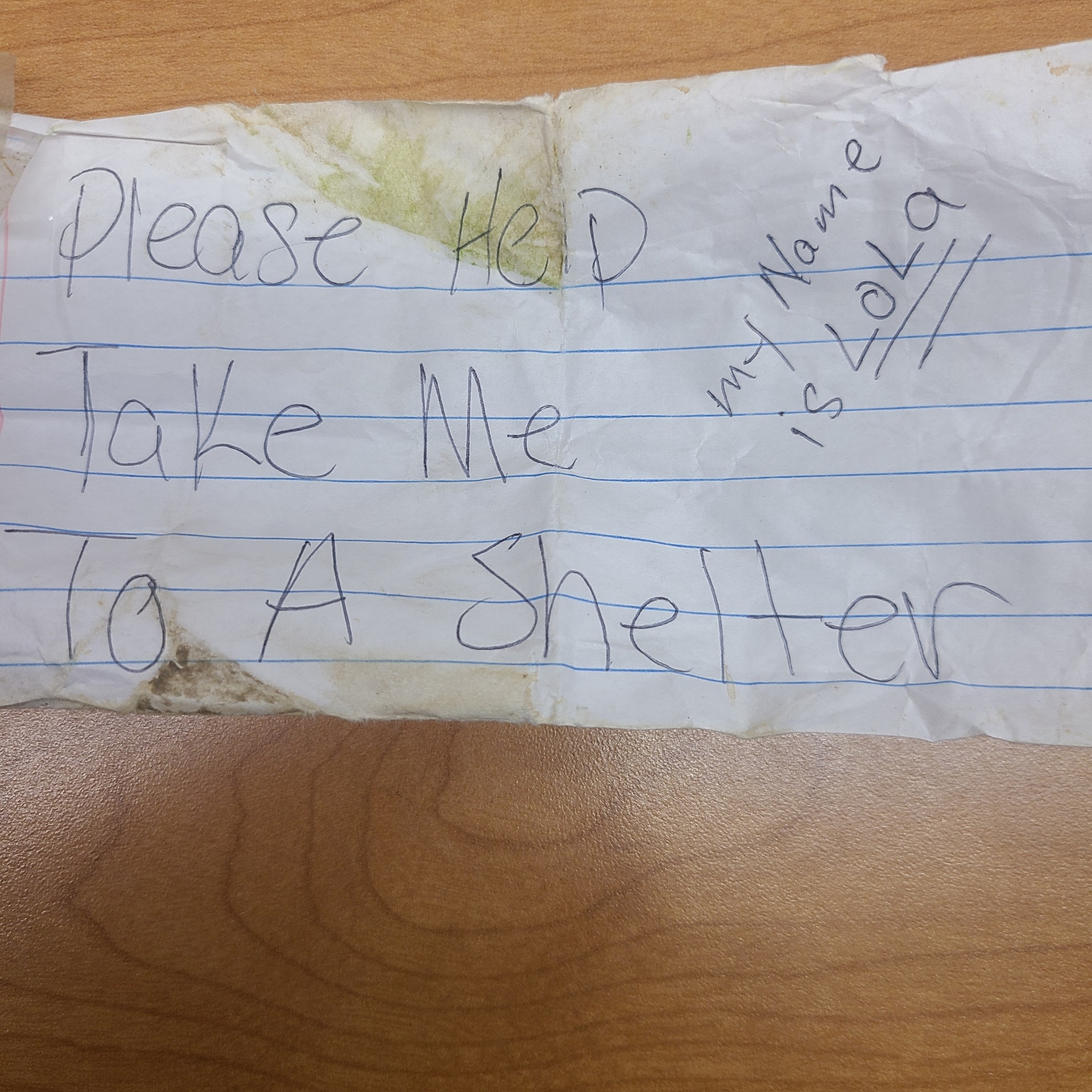 handwritten note