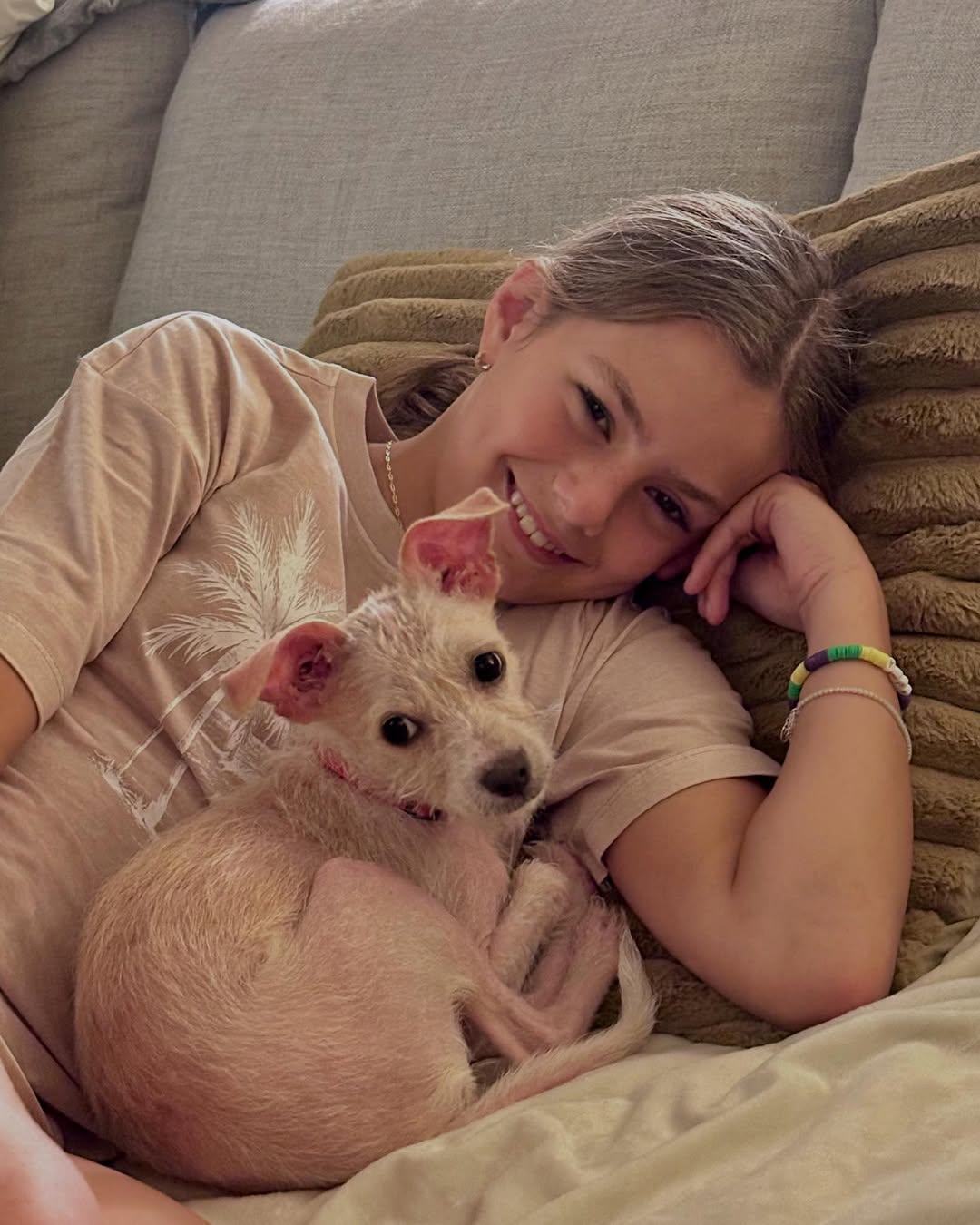 tiny dog and girl