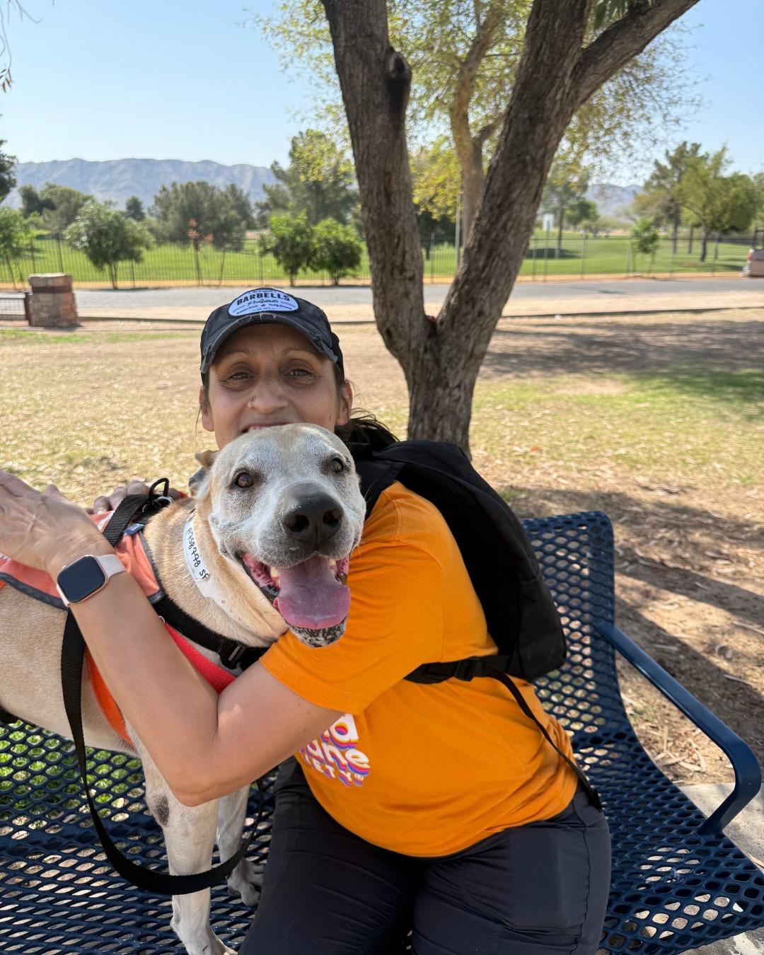 woman hugging a dog