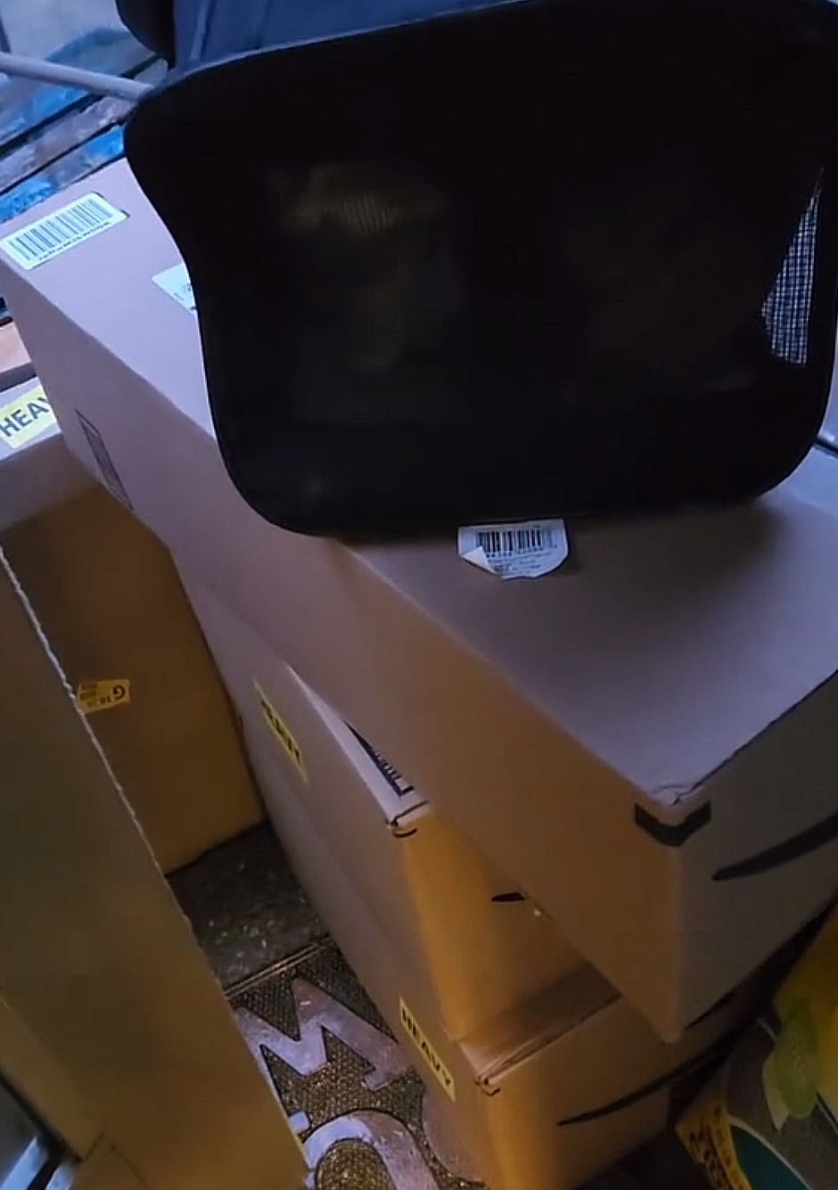 bunch of cardboard boxes