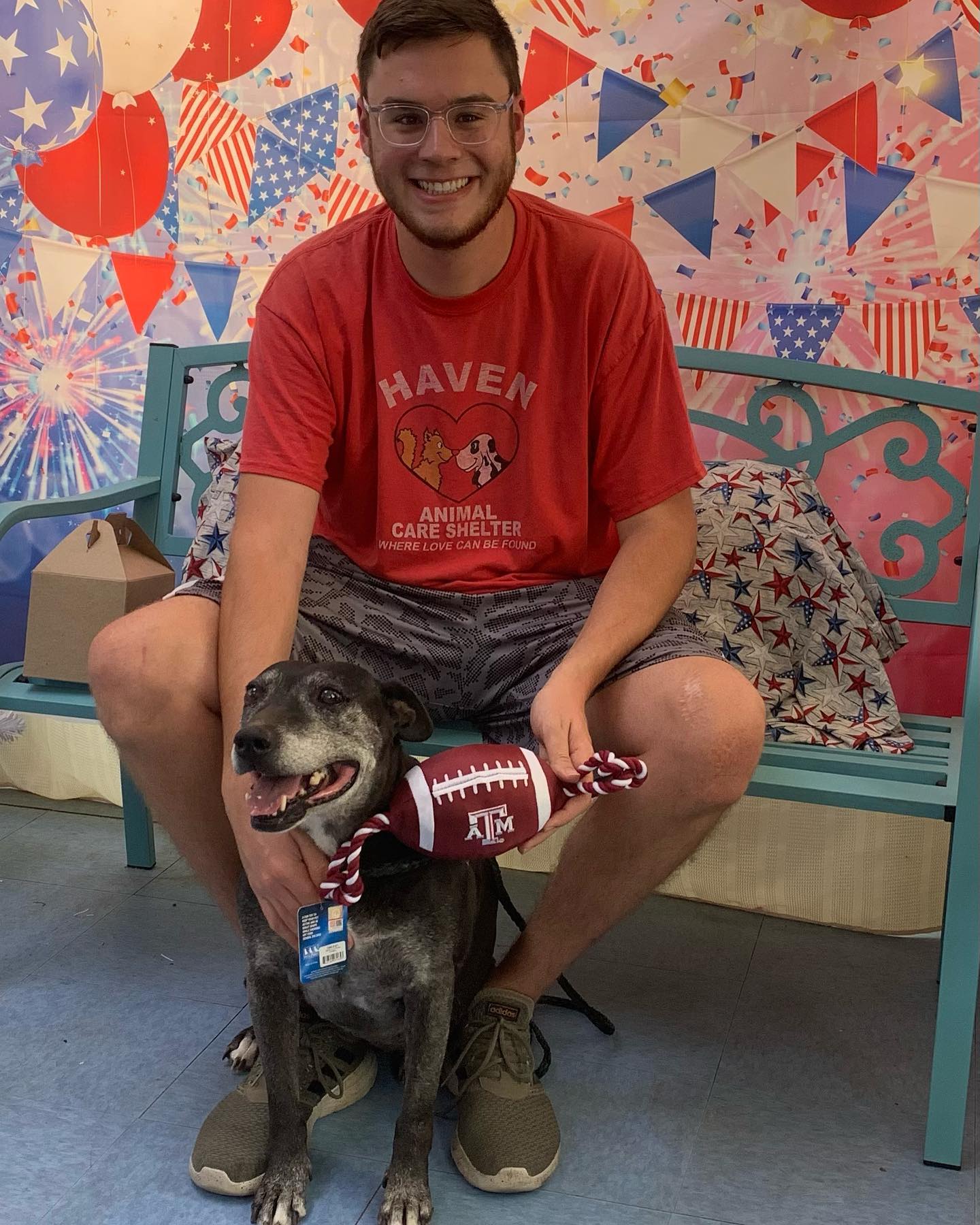 cute dog and owner