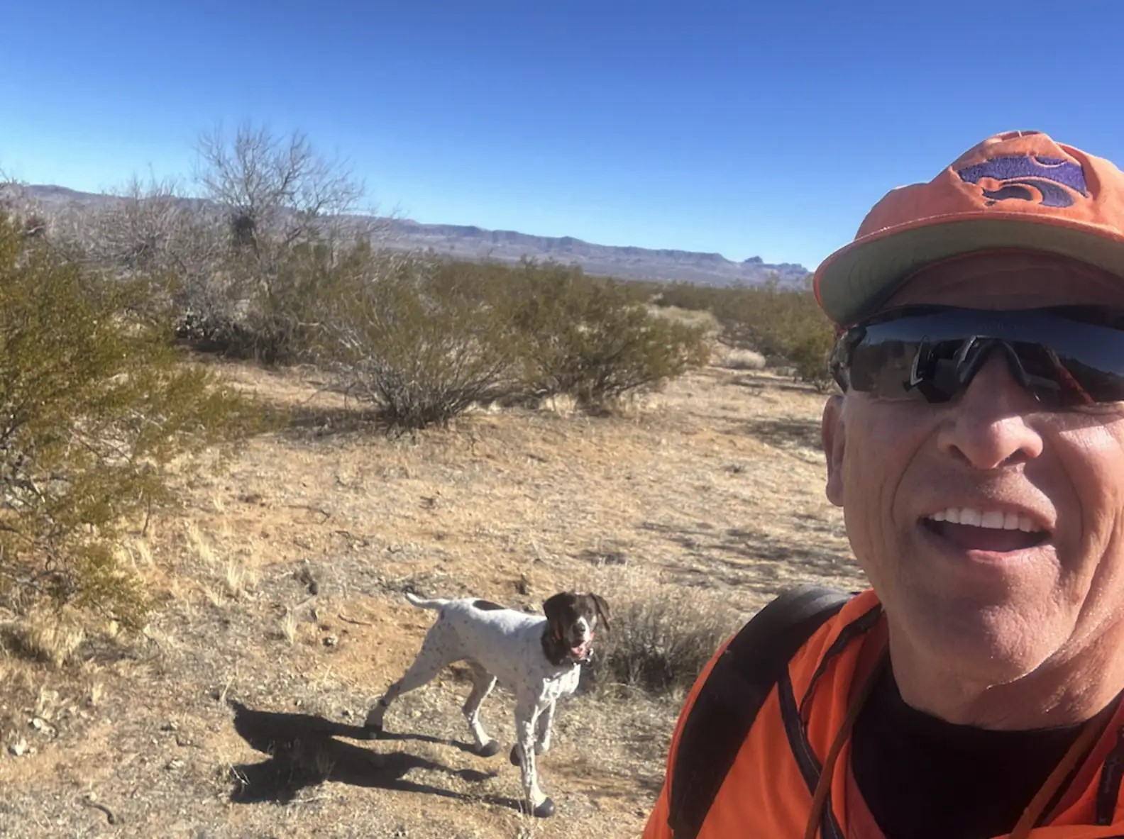 man and senior dog