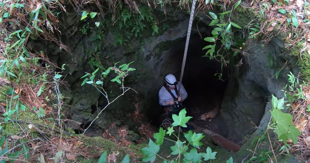 man in cave