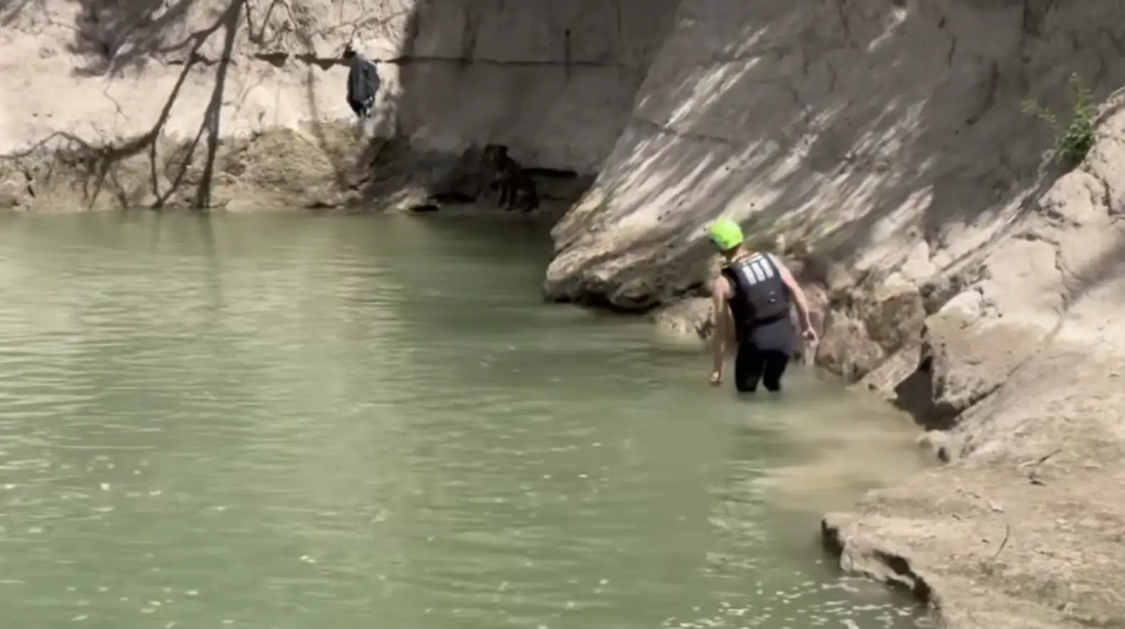 man in water