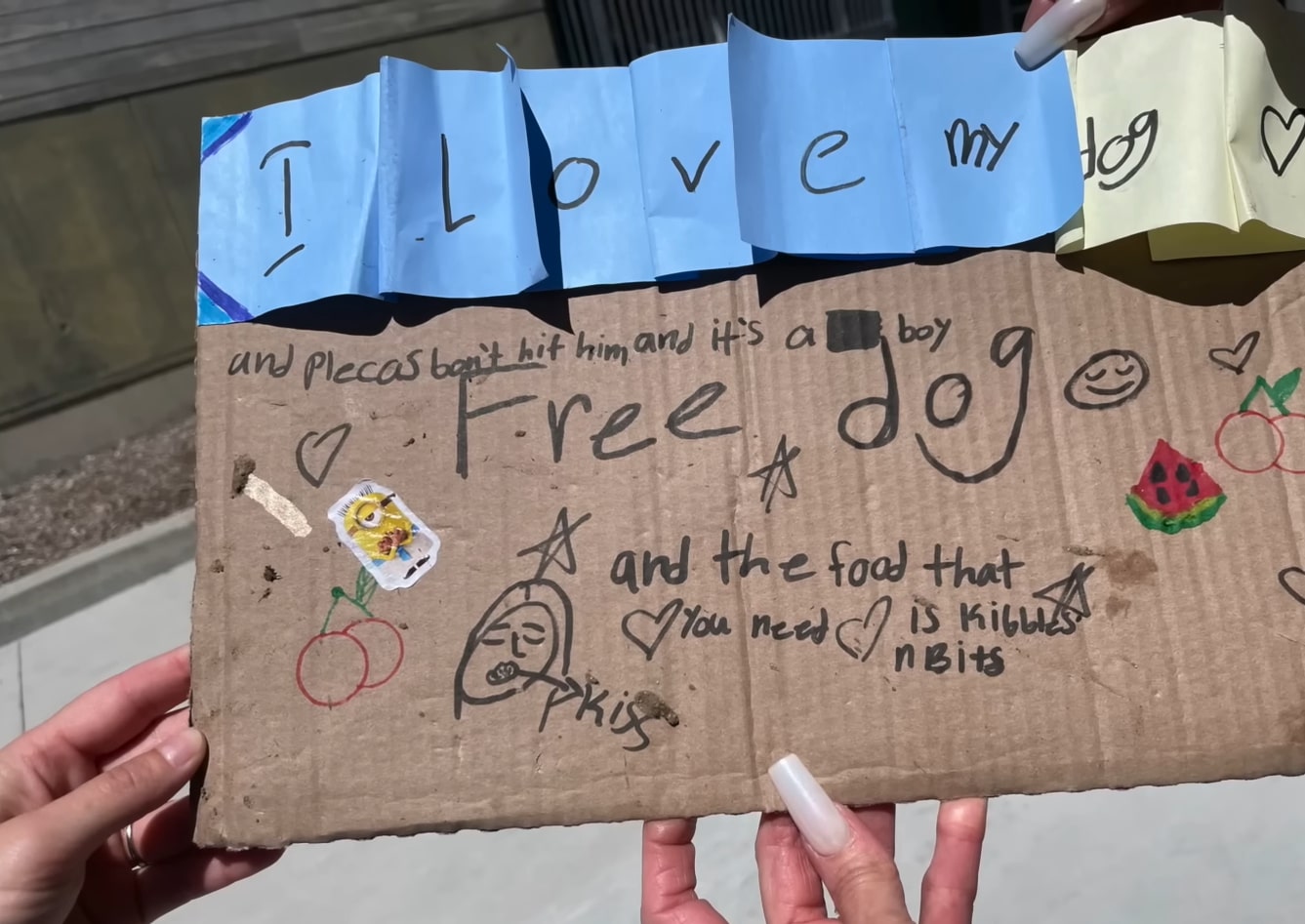 message on a cardboard