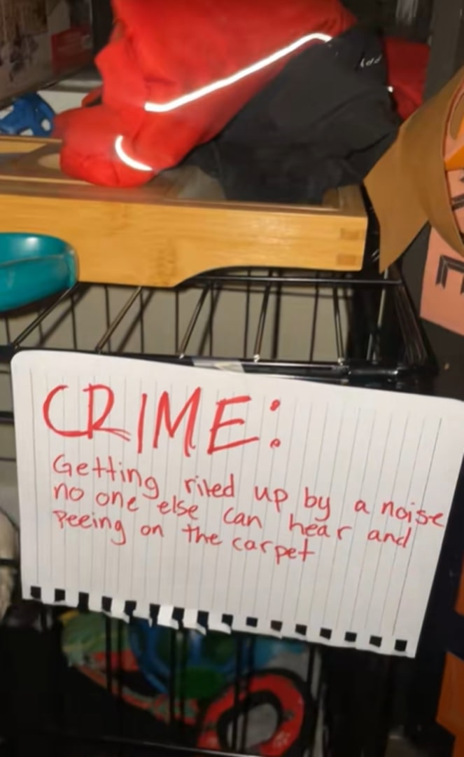note on a crate