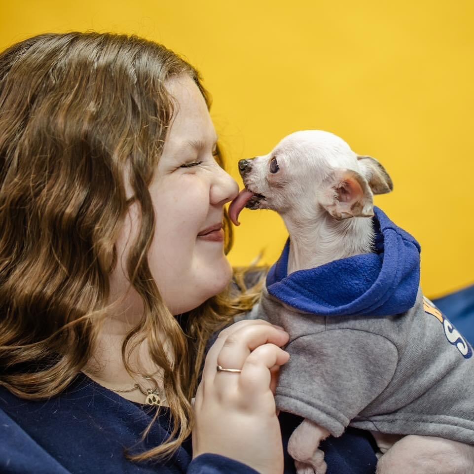 owner and chihuahua