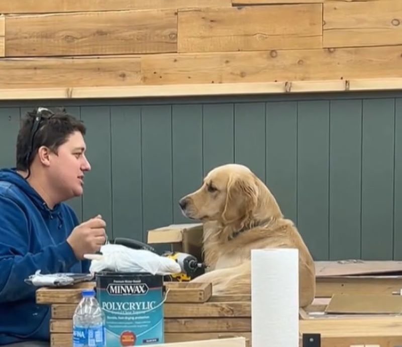 owner and cute dog