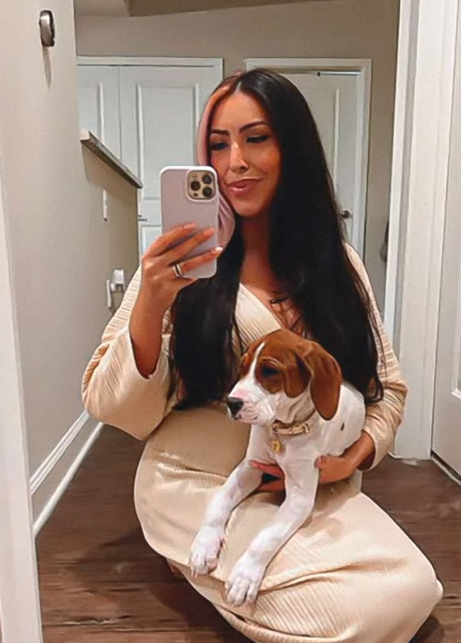 owner and very cute dog