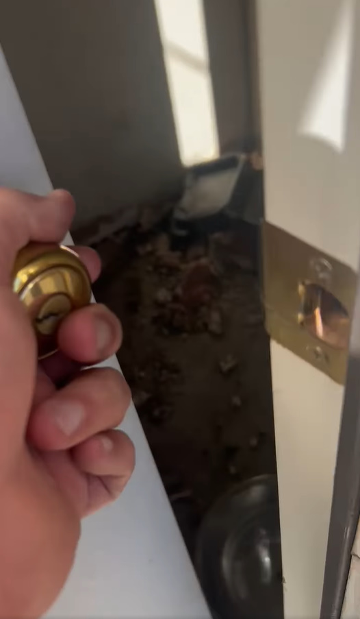 slightly opened door
