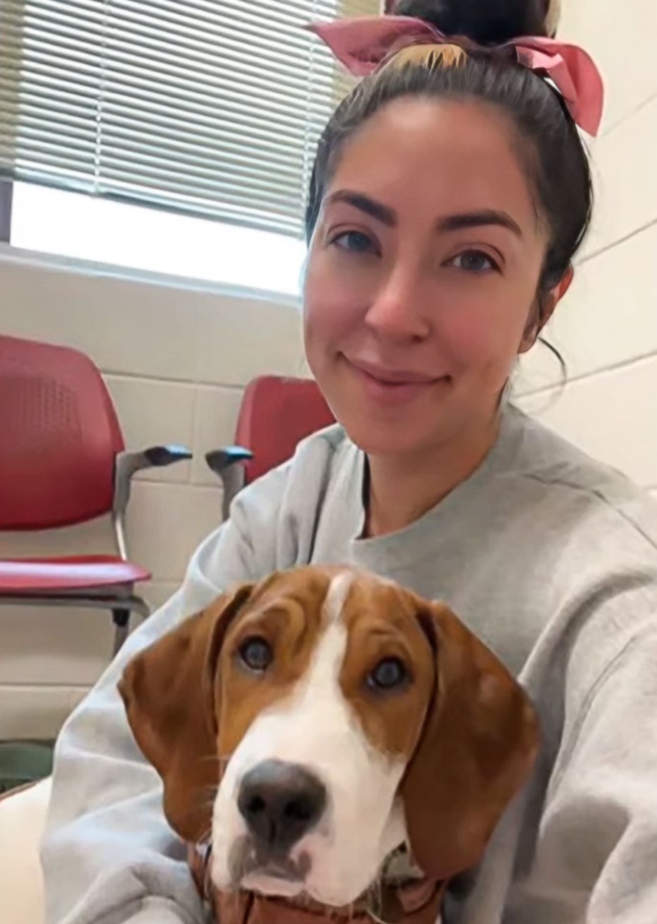 sweet dog and woman