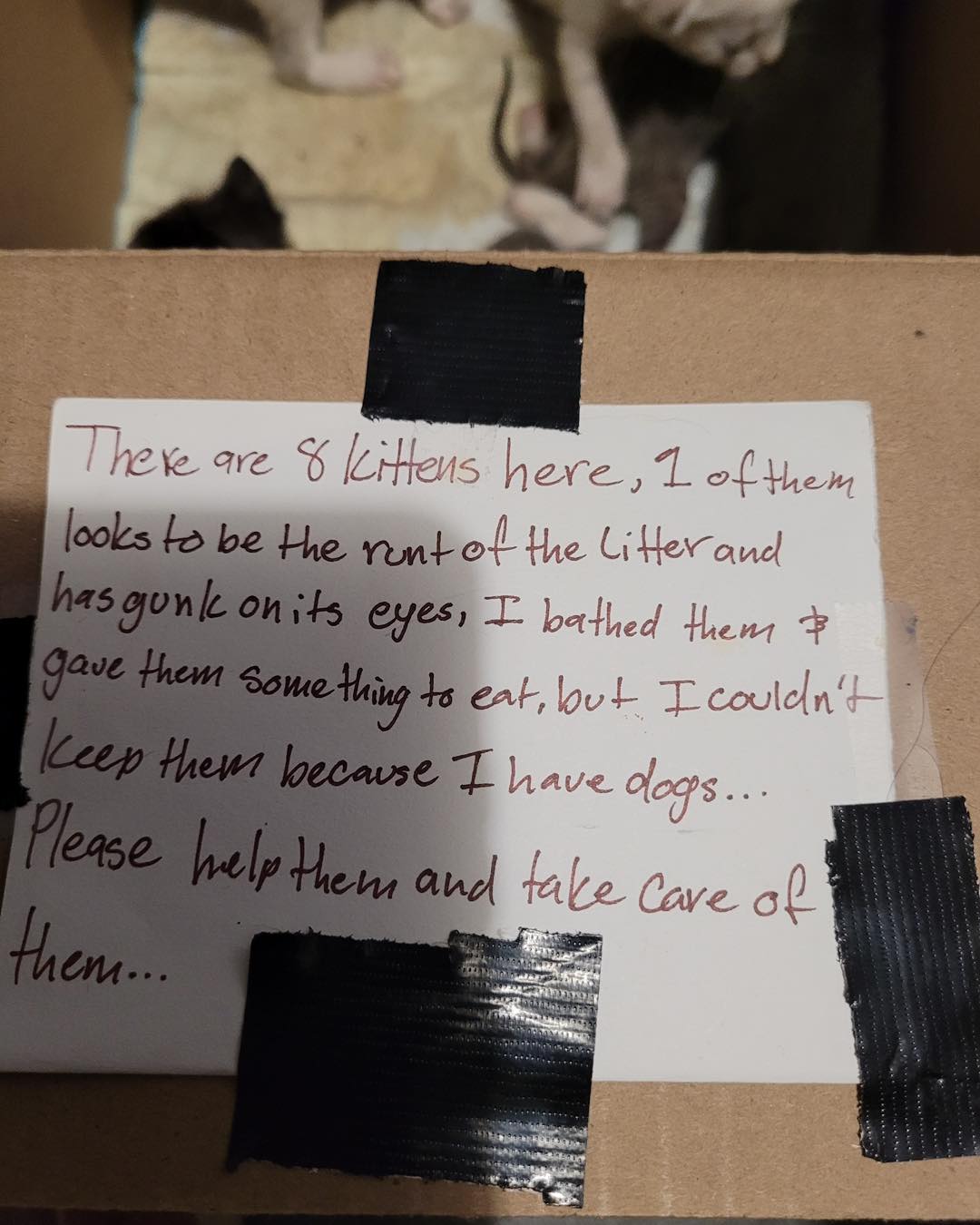 taped up box