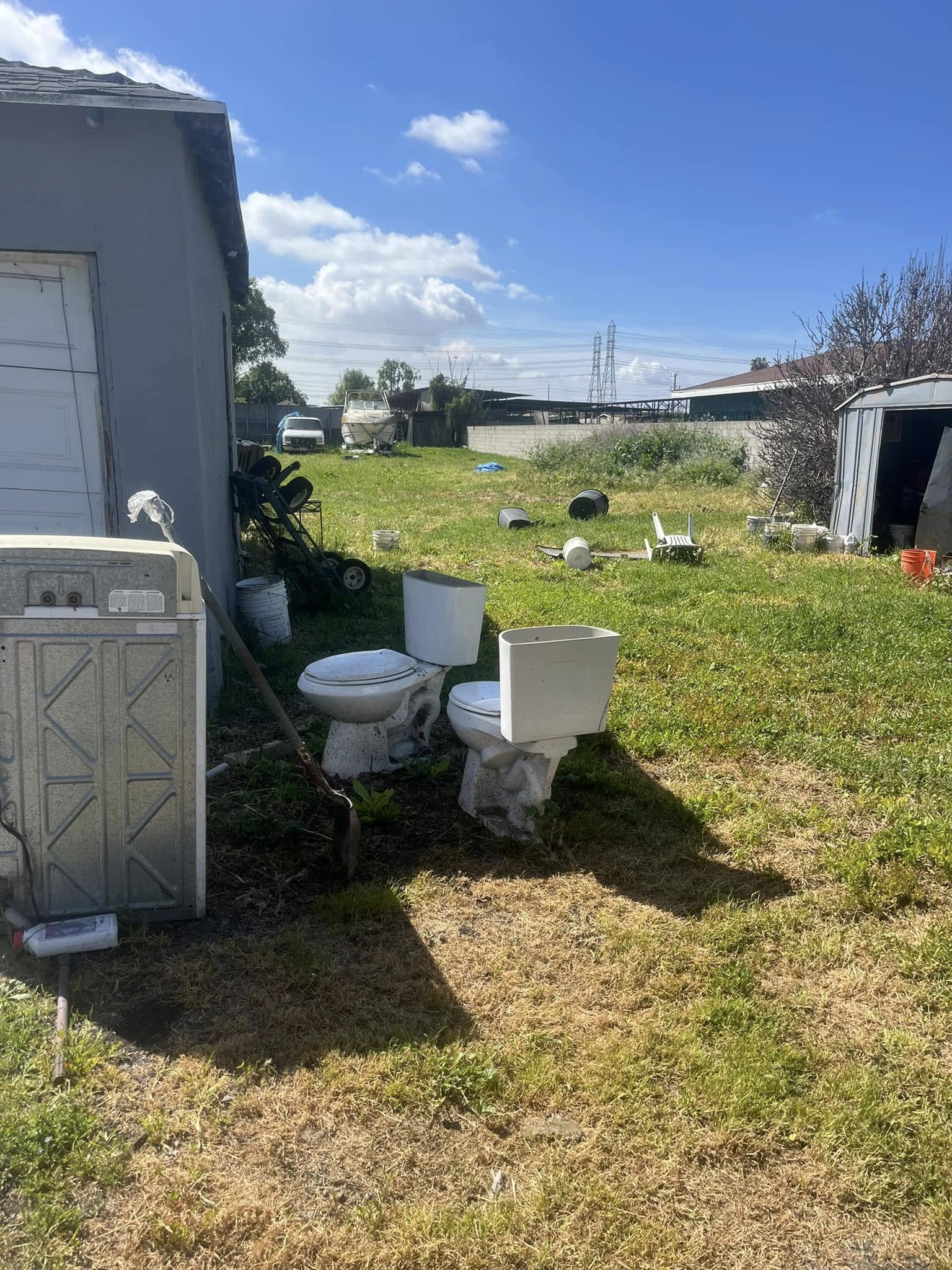 trash in yard