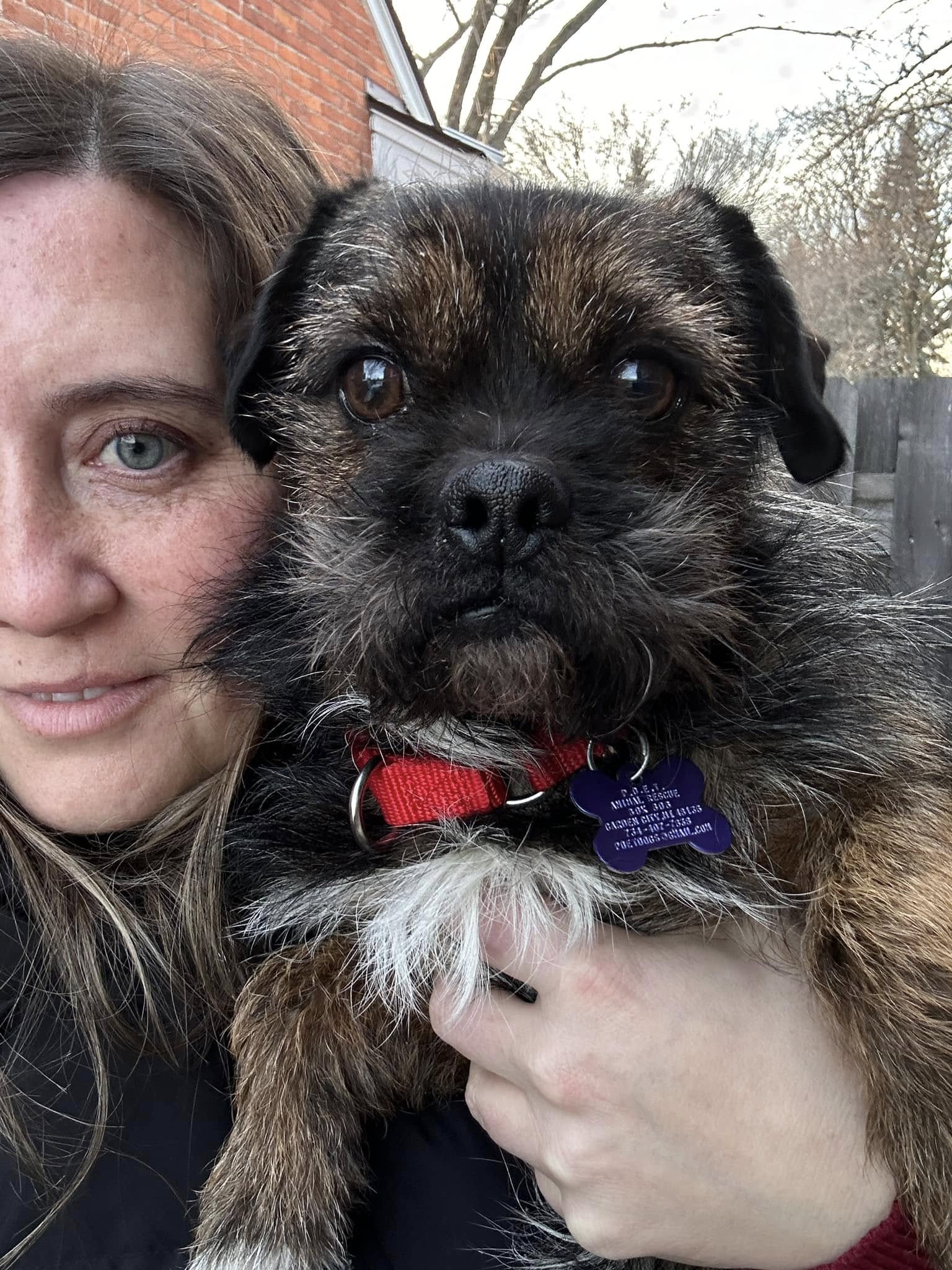 woman and dog taking a selfie