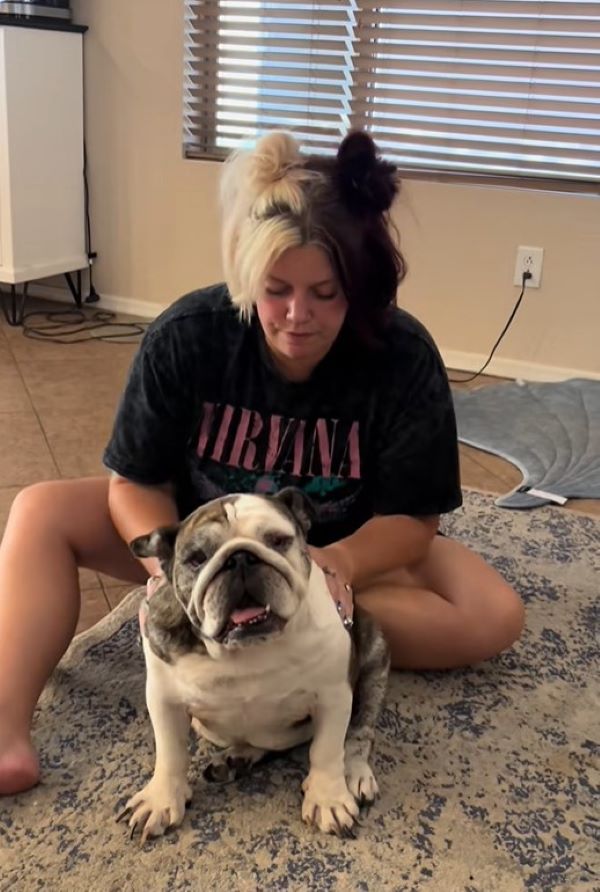 woman and her dog