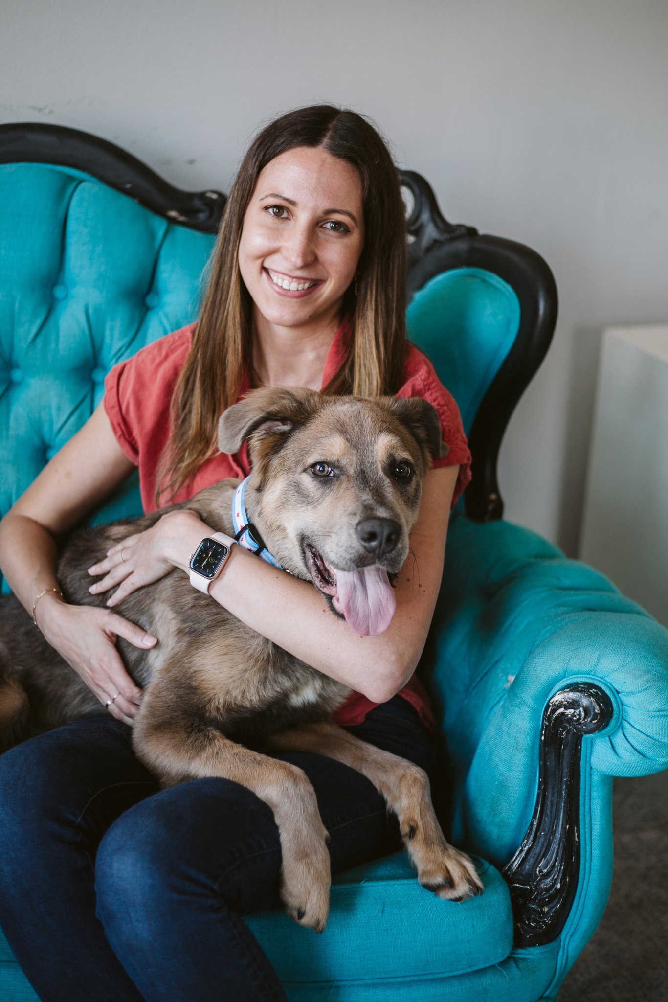 woman and her dog