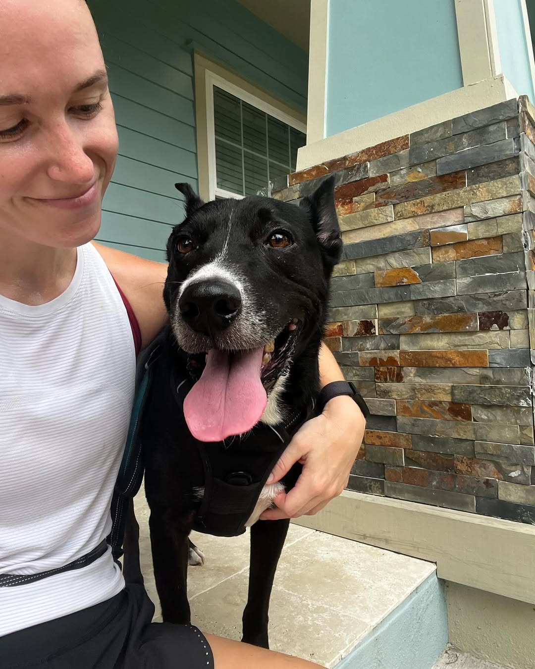 woman and her dog