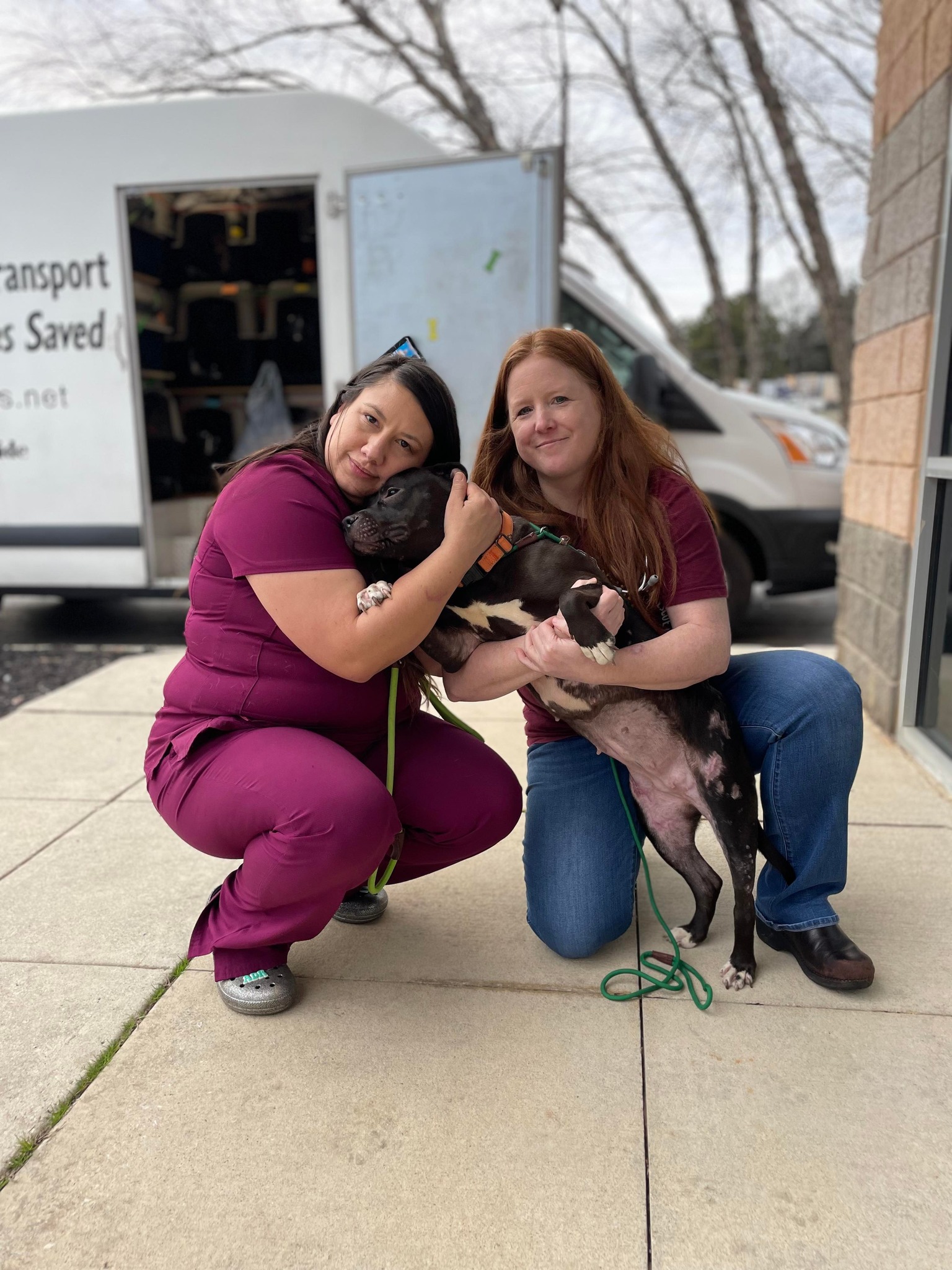 women and dog