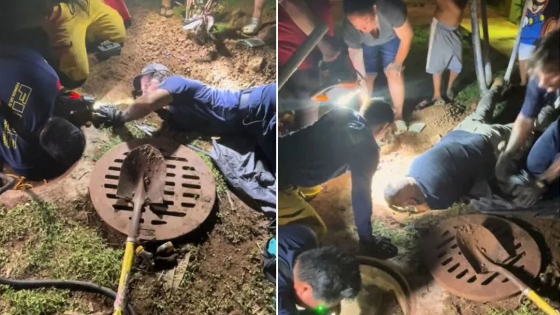 Hawaii Firefighters Dive In To Save Furry Creature After Hearing Barking In Storm Drain