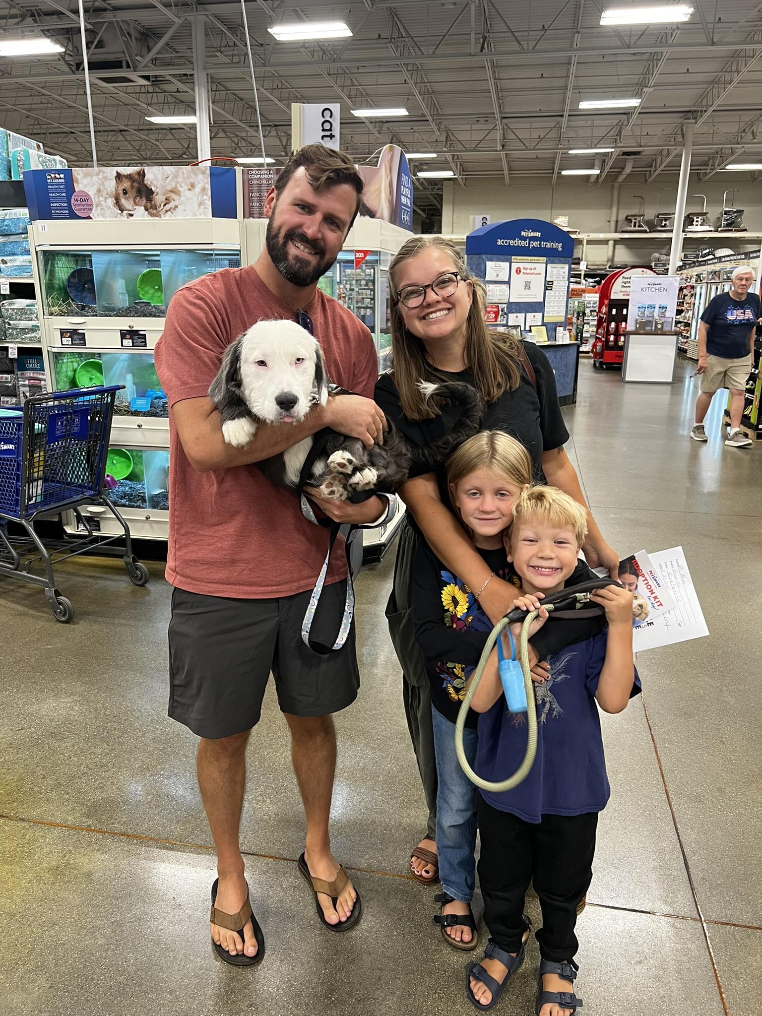 family and sweet dog