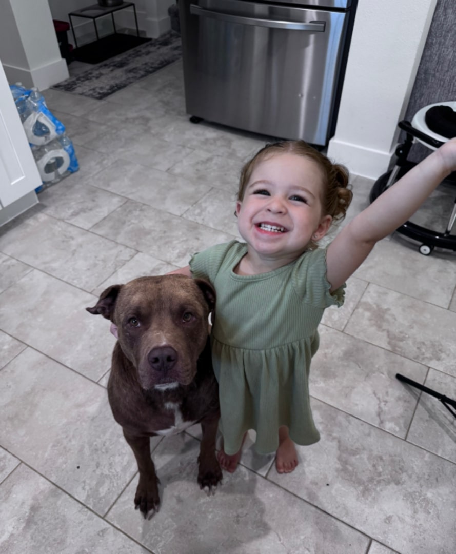 kid and dog