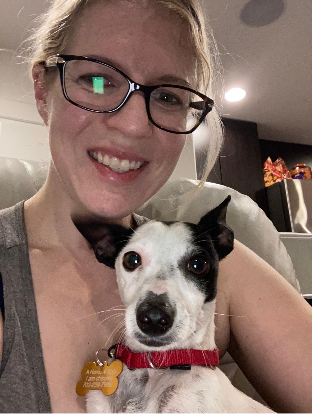 rescue dog with a new hooman