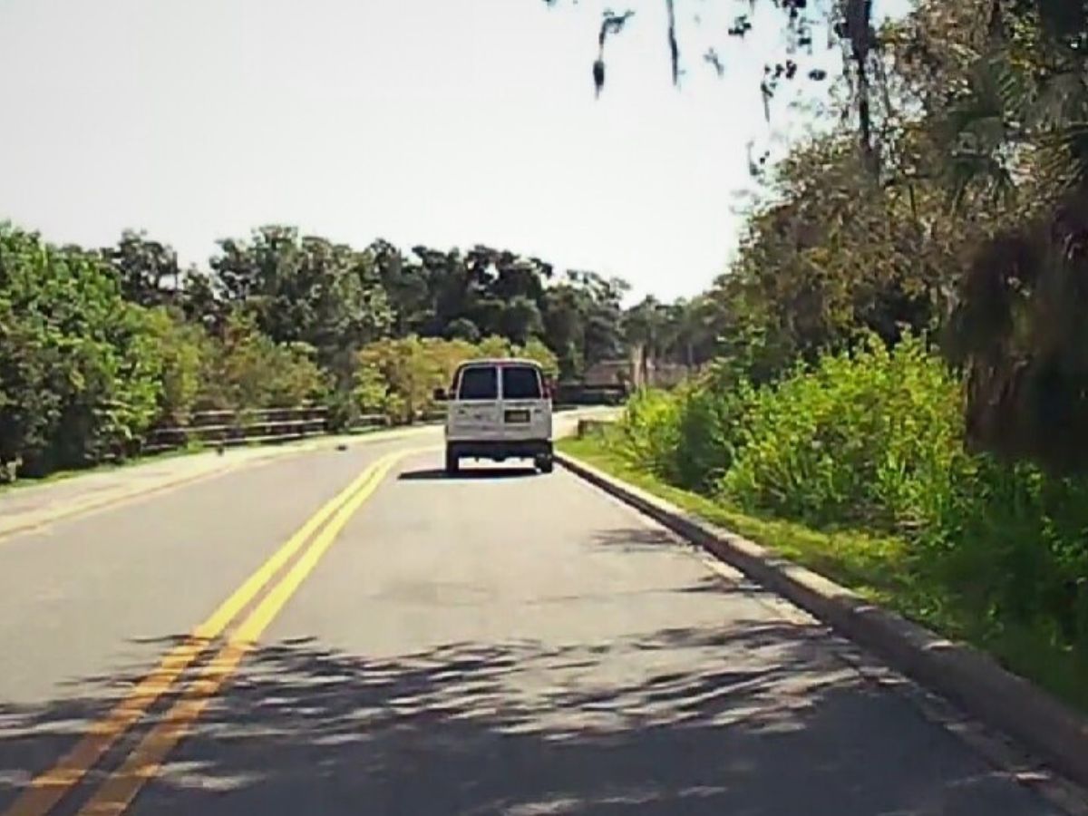 van on the road