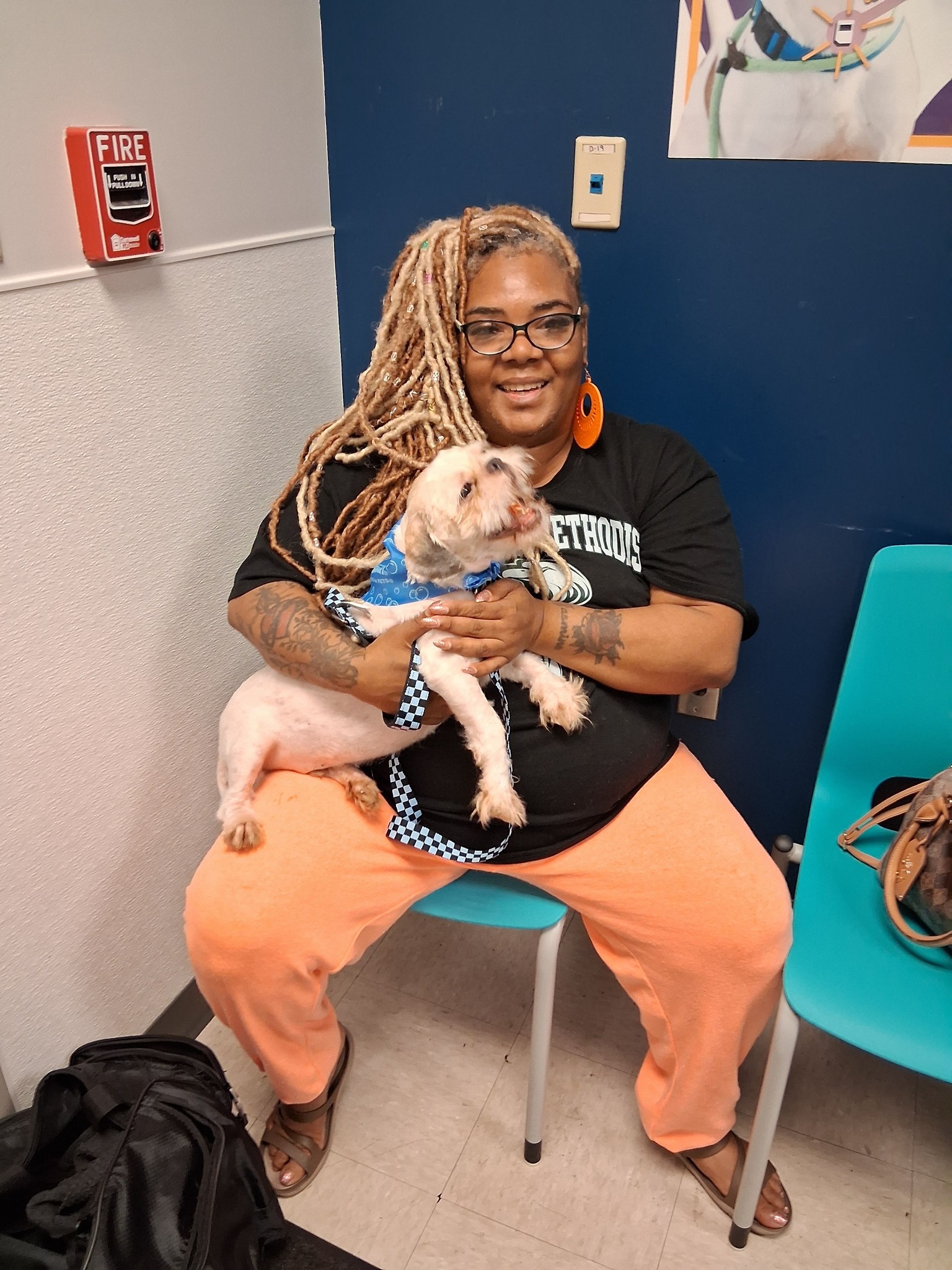 woman and her dog