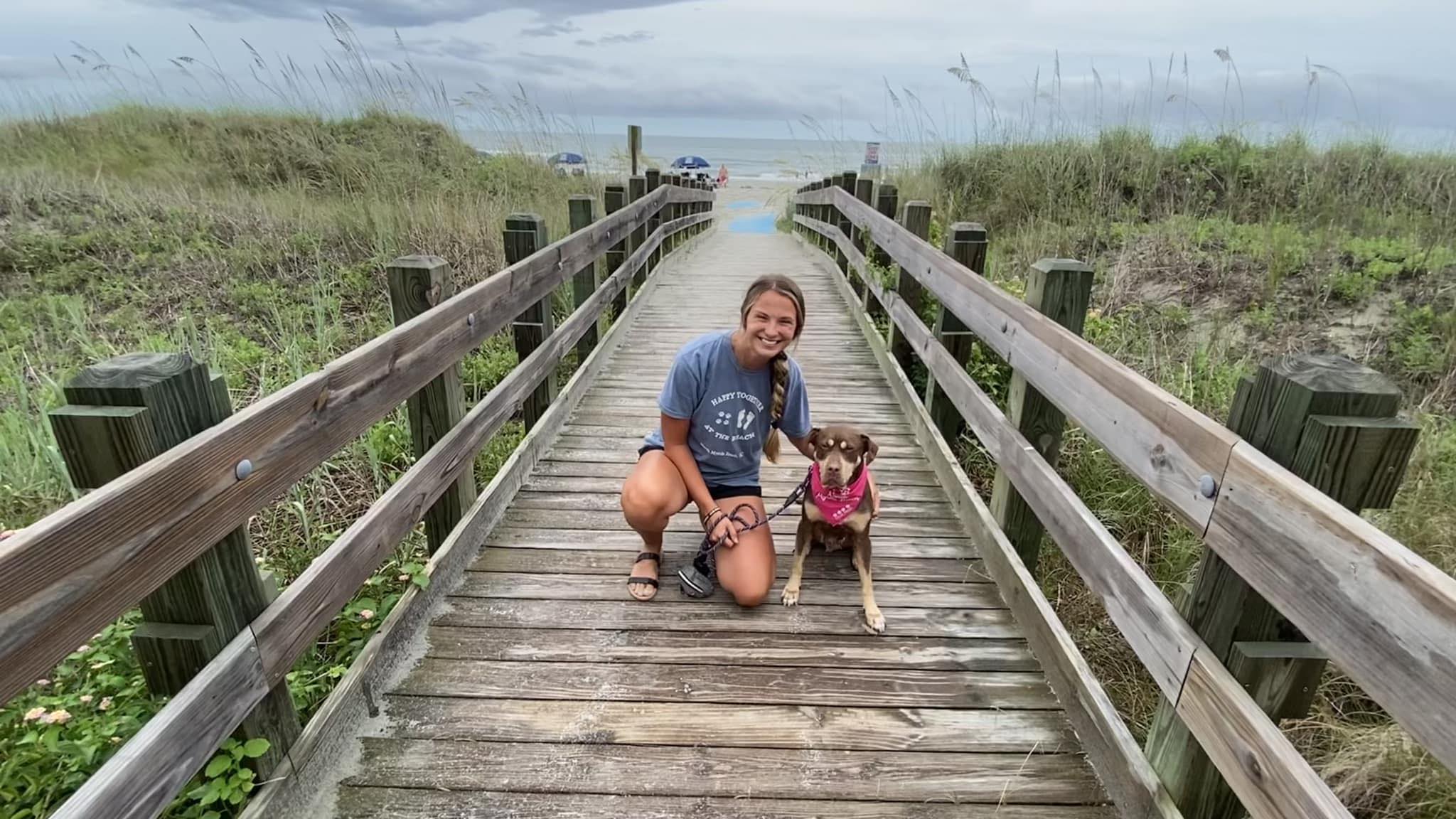 woman with dog