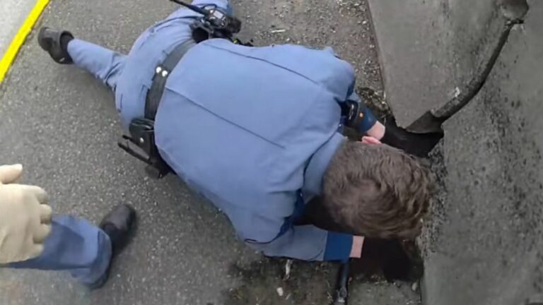 officer saving an animal