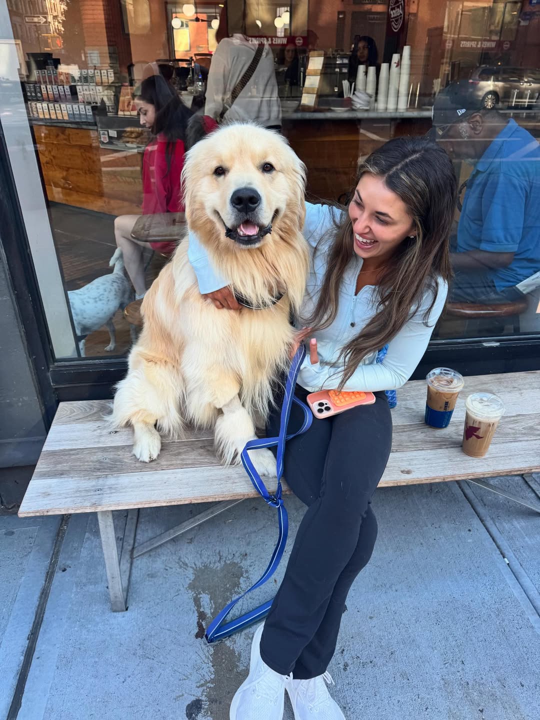 happy woman and dog
