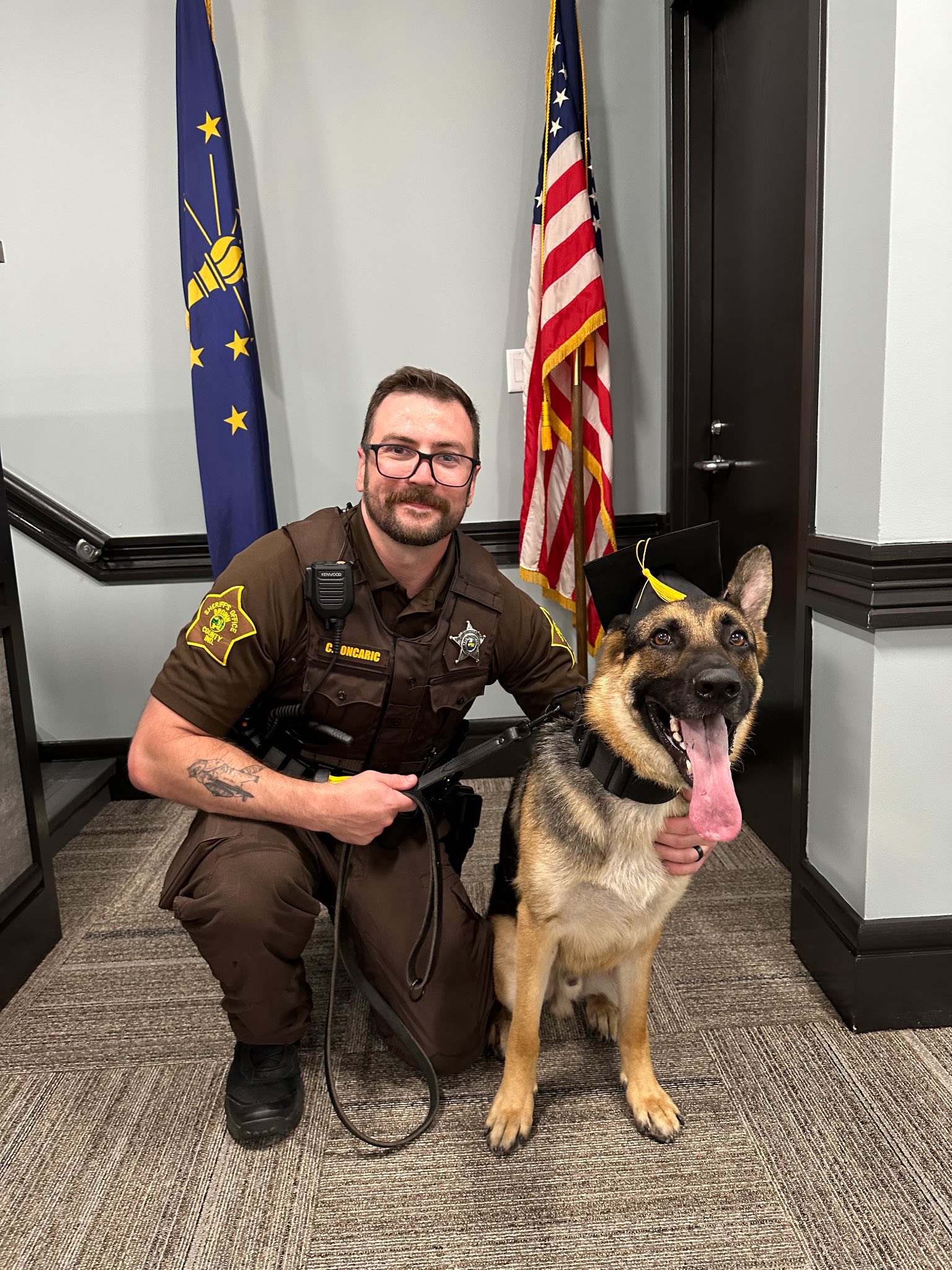 officer and big dog