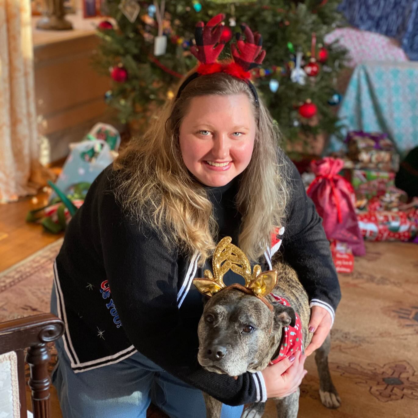 woman and her dog