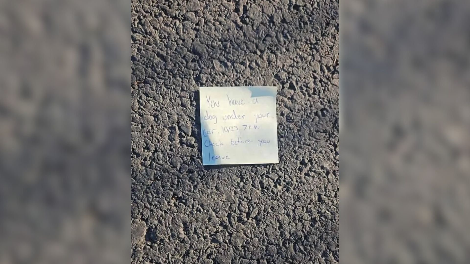 note on windshield