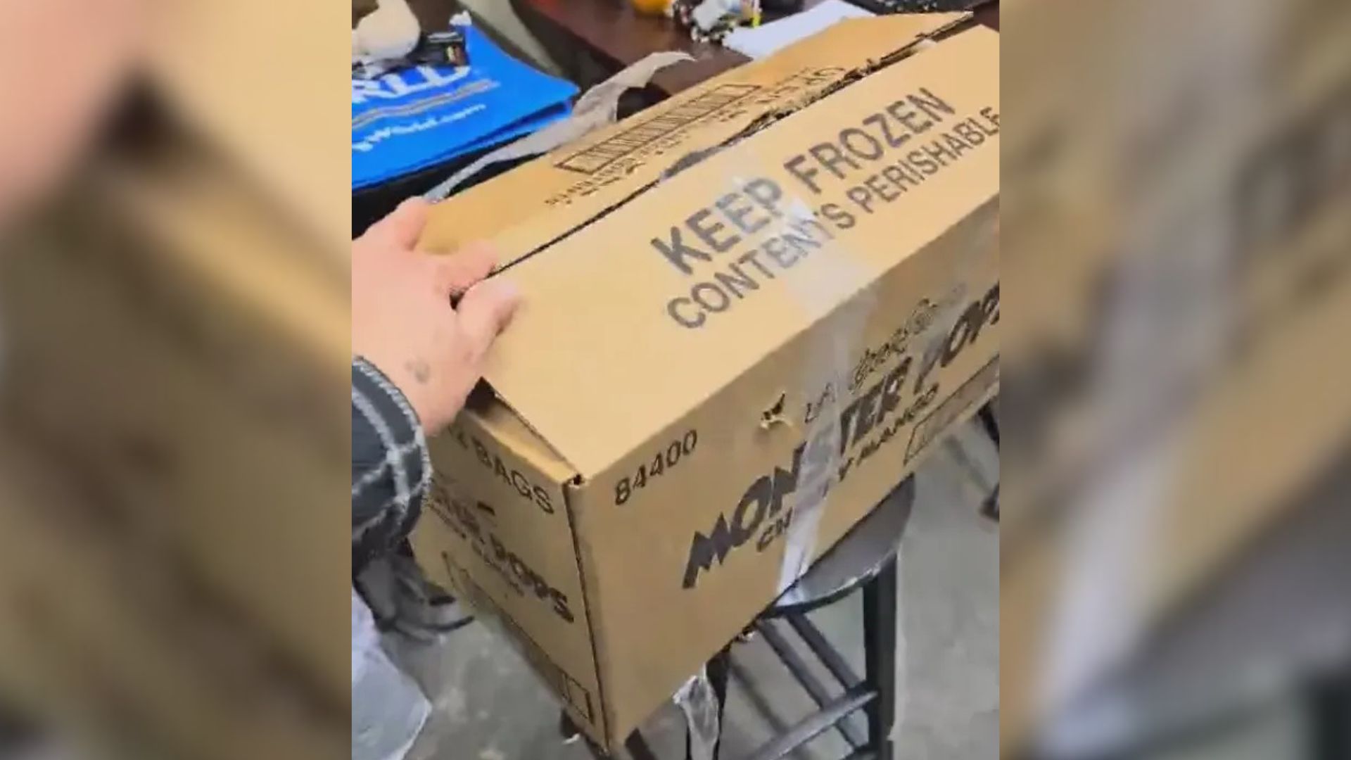 cardboard box on the table