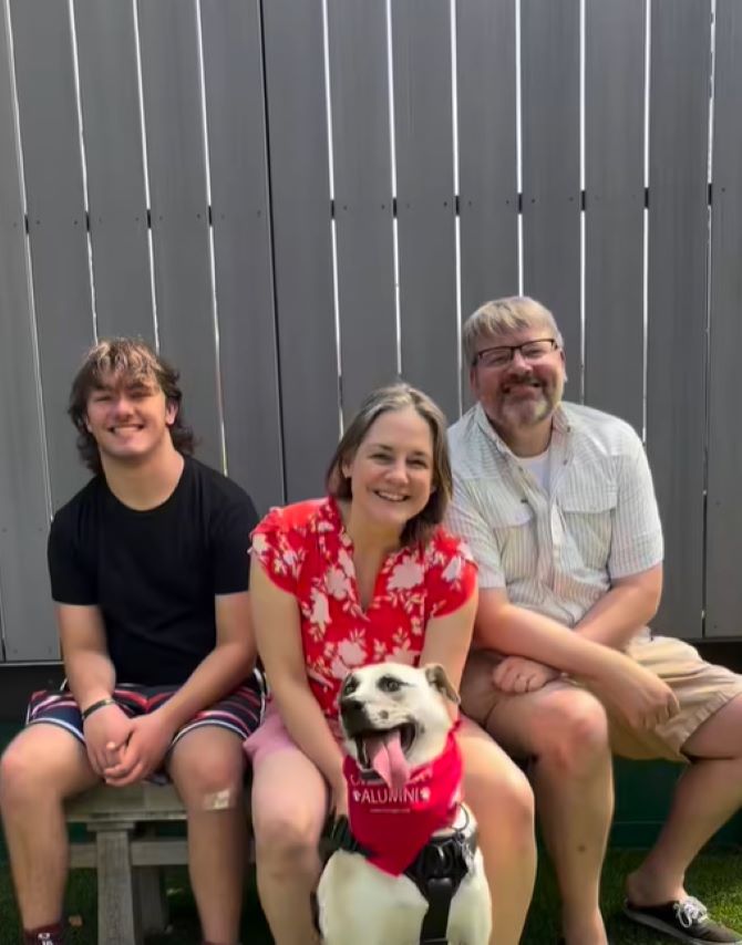 family and sweet dog