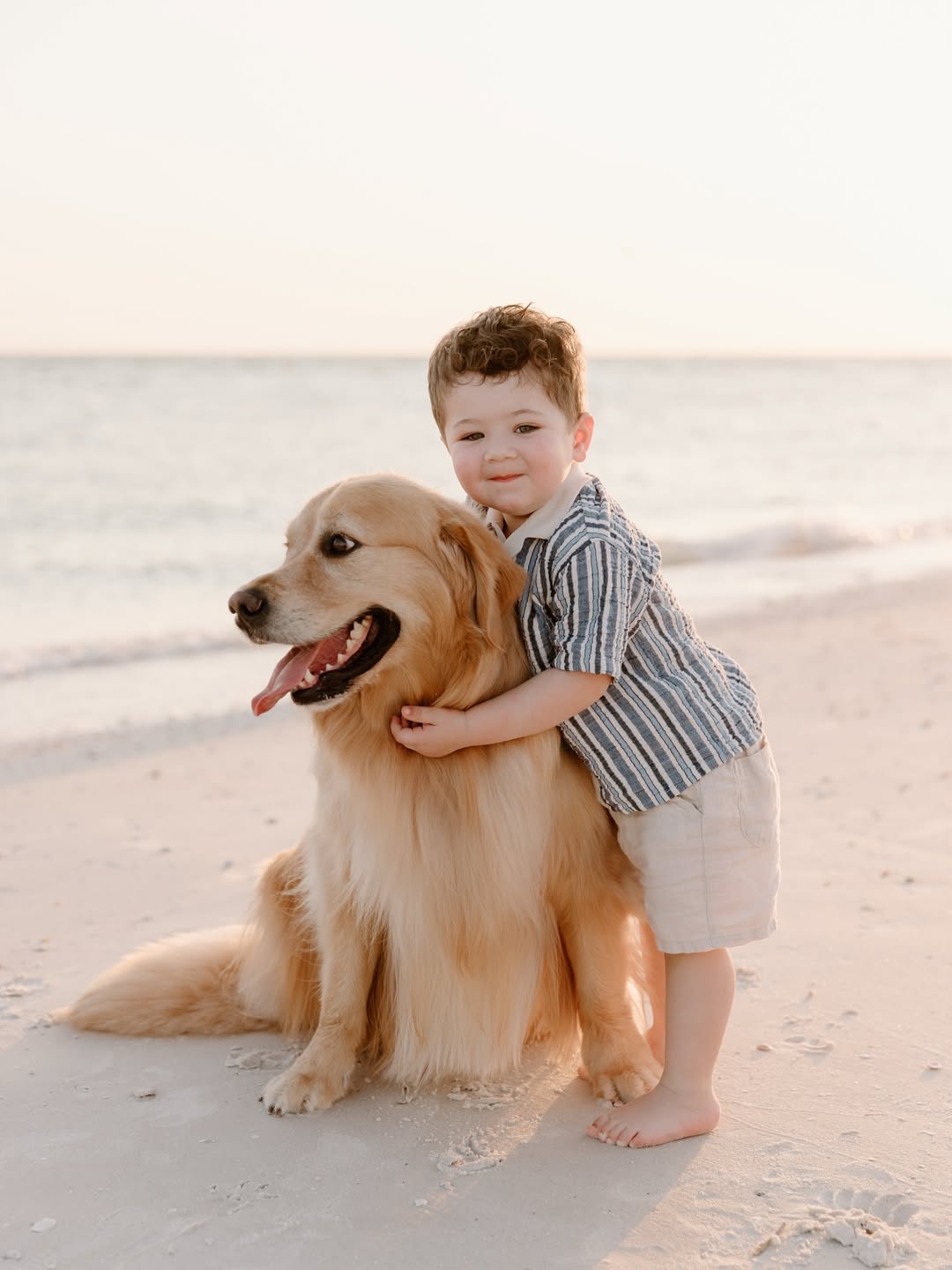 kid and boy on beach