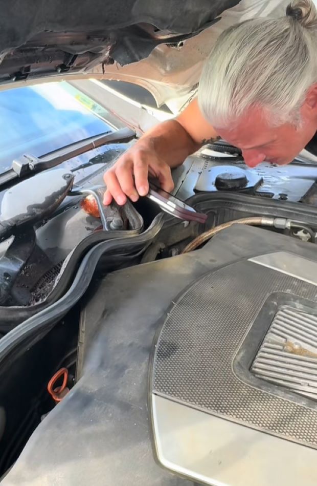 Mechanic checking a car